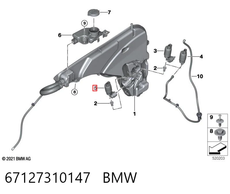 67127310147 BMW Мотор омивача
