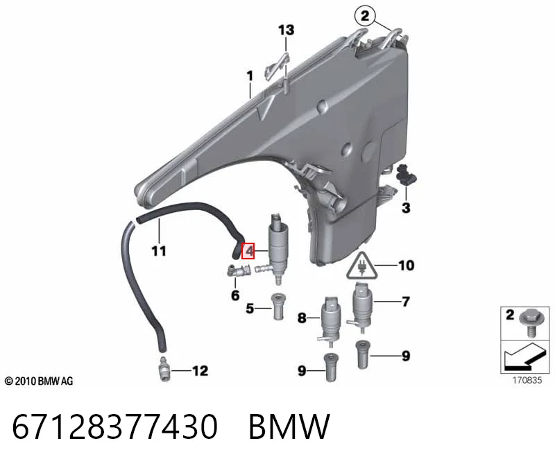 67128377430 BMW Насос-двигун омивача фар