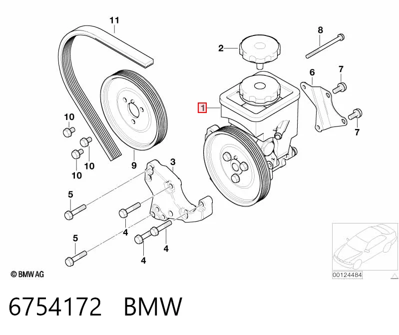 6754172 BMW Насос гідропідсилювача