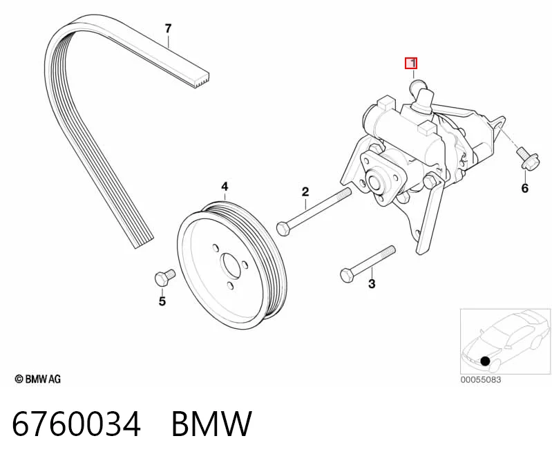 6760034 BMW Насос гідропідсилювача