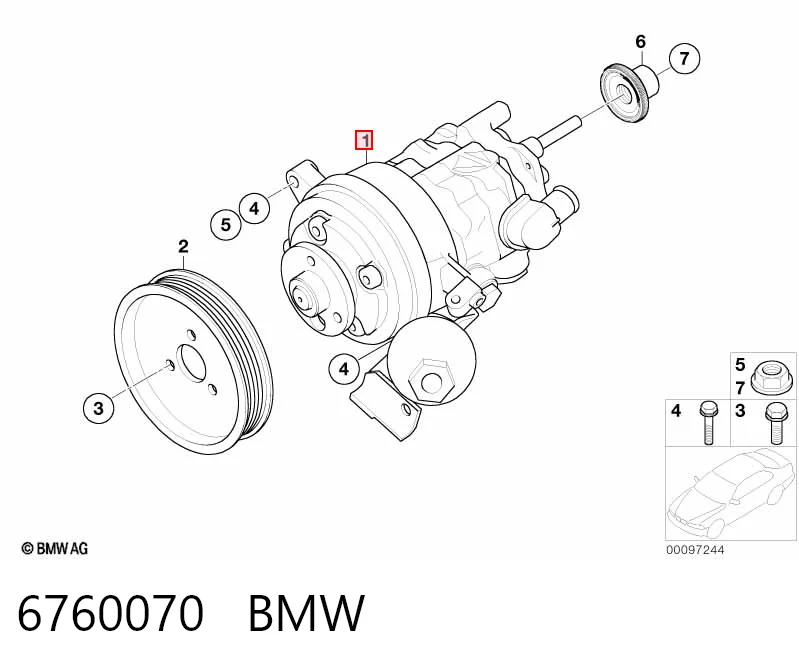 6760070 BMW Насос гідропідсилювача