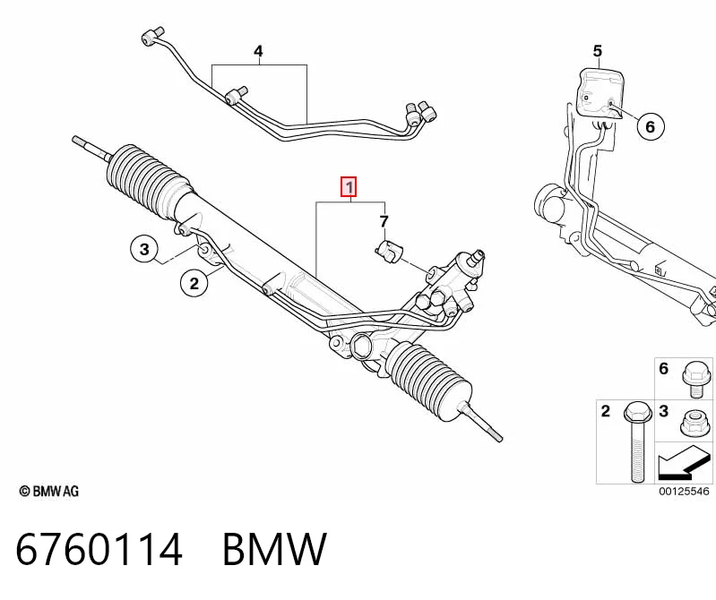 6760114 BMW Рейковий рульовий механізм