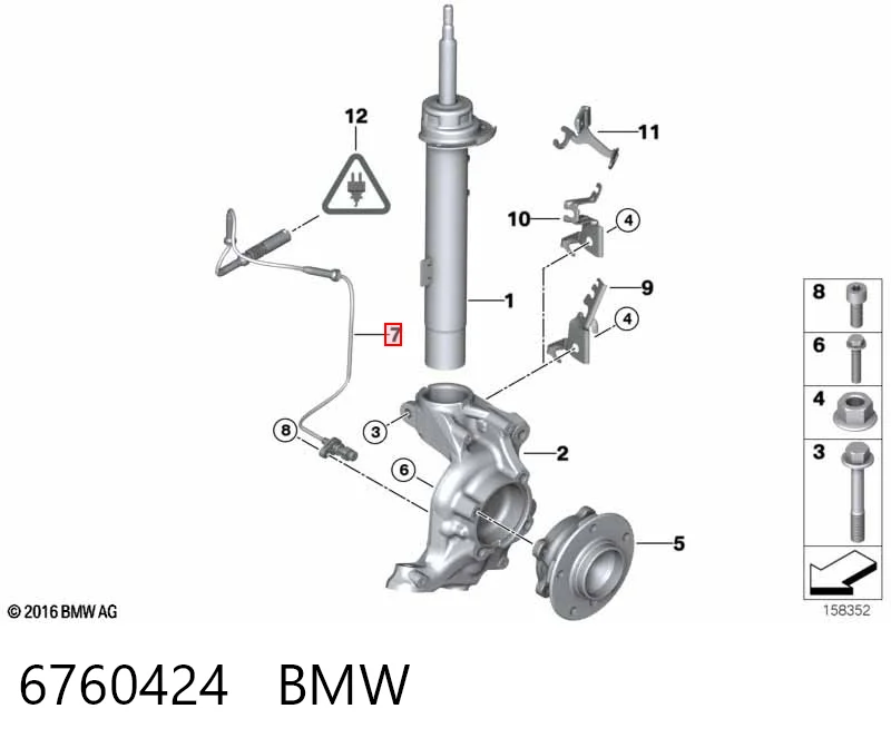 6760424 BMW Датчик АБС