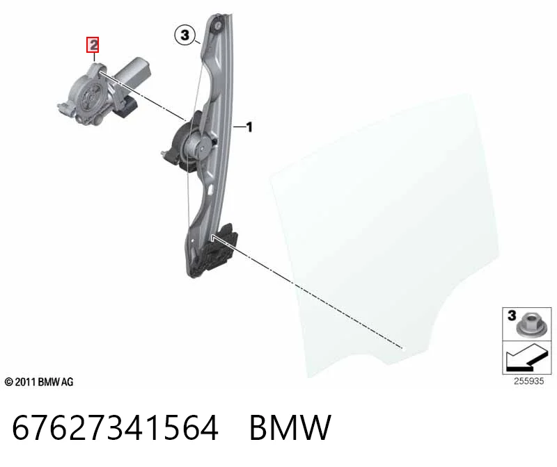 67627341564 BMW Моторчик склопідйомника двері задніх, лівих