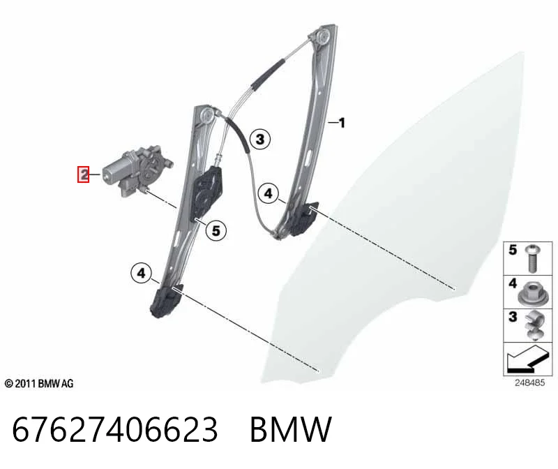 67627406623 BMW Мотор склопідйомника водійських дверей