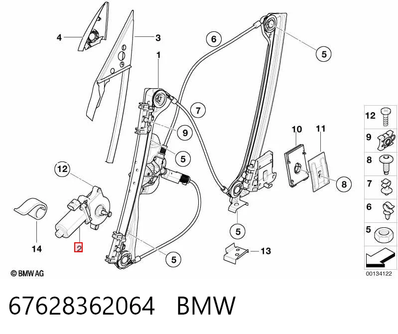 WLM176 Ford Моторчик склопідйомника двері задніх, правих