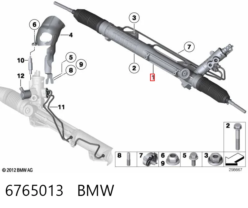 6765013 BMW Рейковий рульовий механізм