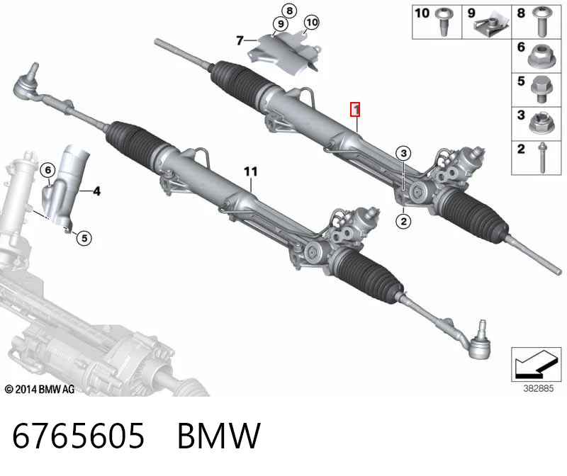 6765605 BMW Рейковий рульовий механізм