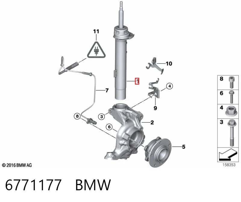 6771177 BMW Ліва передня стійка