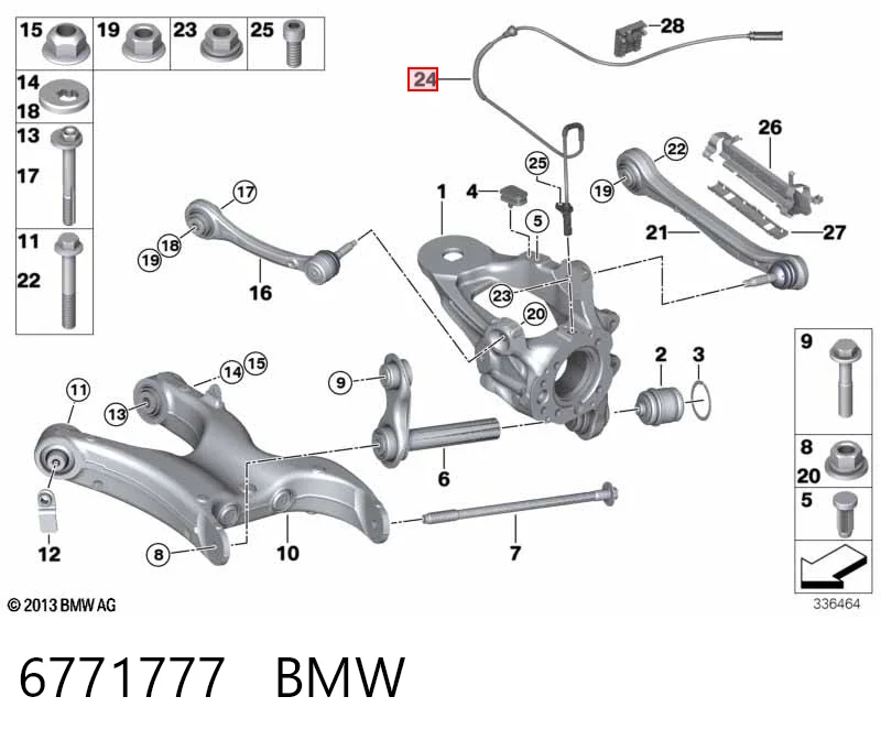 6771777 BMW Датчик АБС (ABS) задній