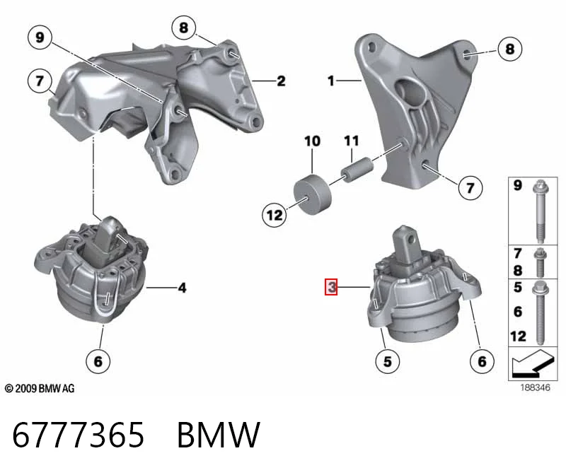 6777365 BMW Ліва опора двигуна