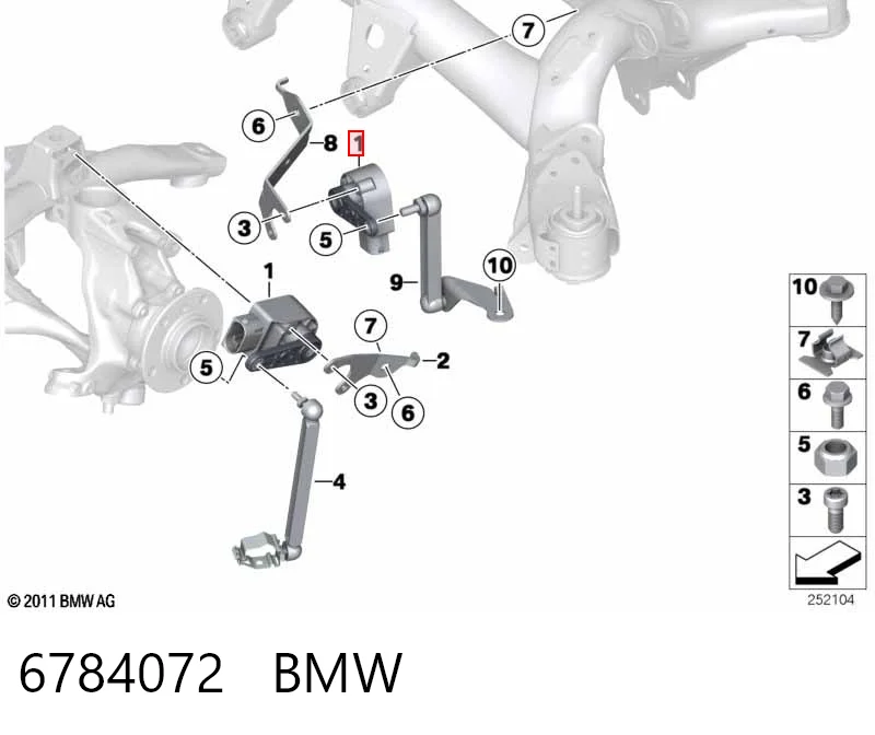 6784072 BMW Регулятор положення кузова задньої підвіски