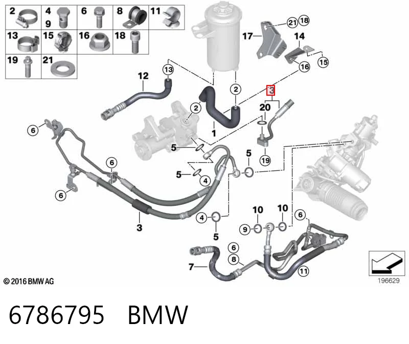 6786795 BMW Трубка високого тиску ГПК