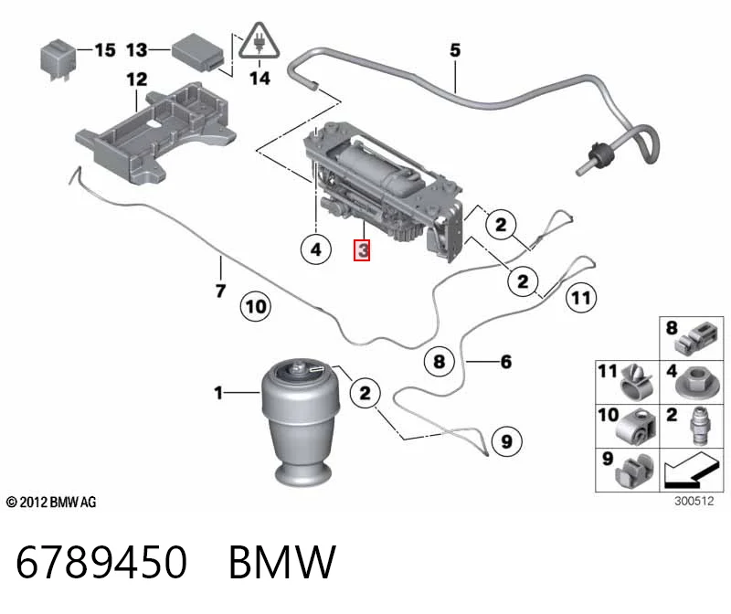 6789450 BMW Компресор підкачки амортизаторів
