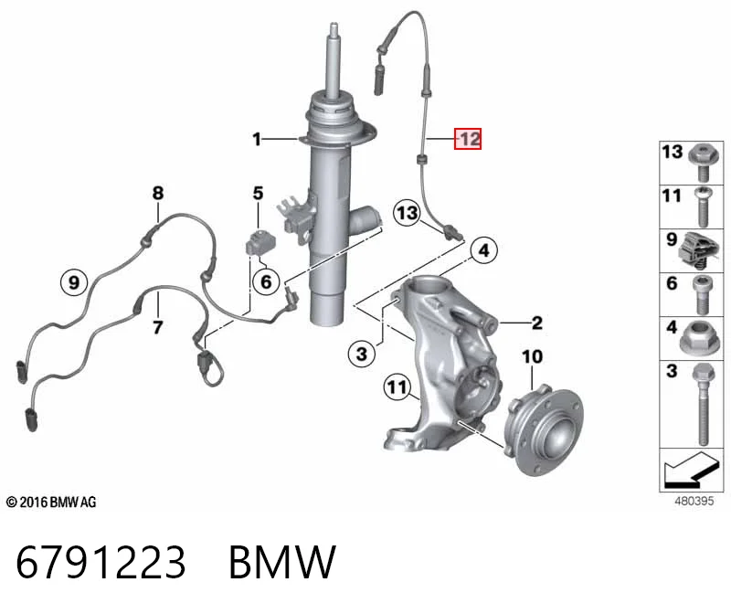6791223 BMW Датчик АБС
