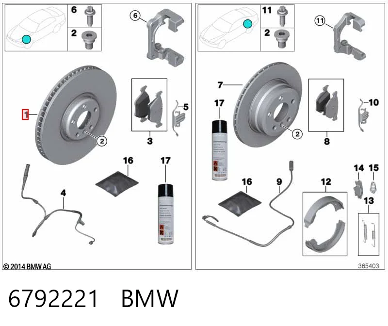 6792221 BMW Гальмо дискове переднє