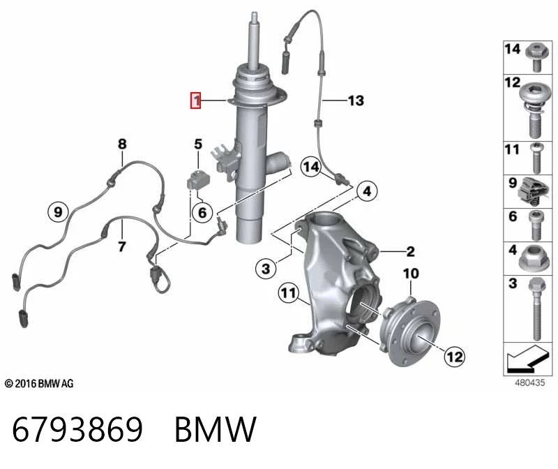 6793869 BMW Ліва передня стійка