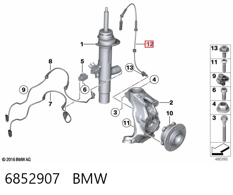 6852907 BMW Датчик АБС
