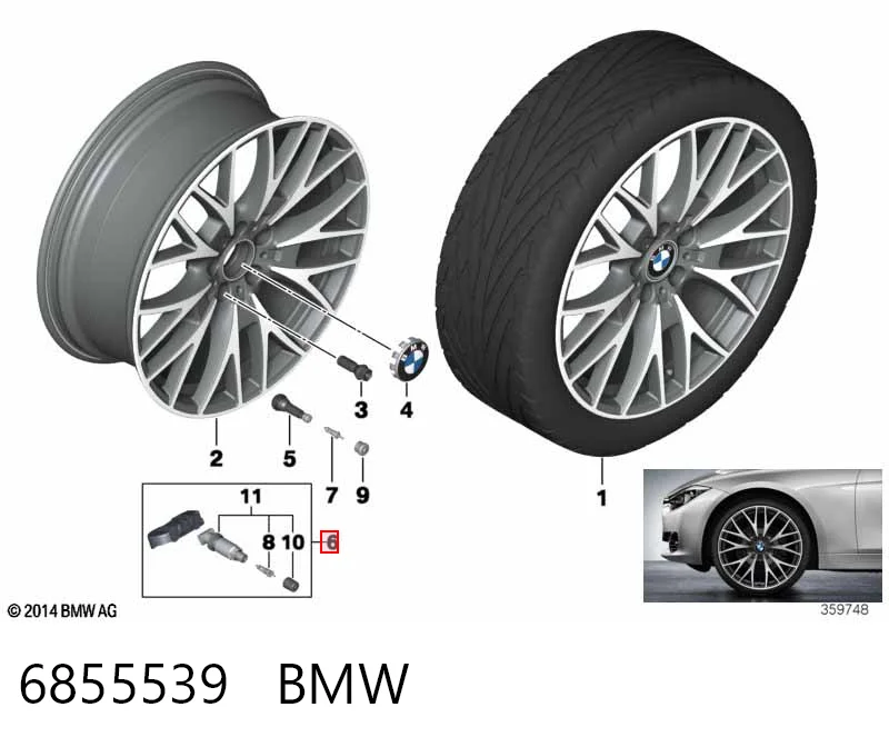 6855539 BMW Датчик шин