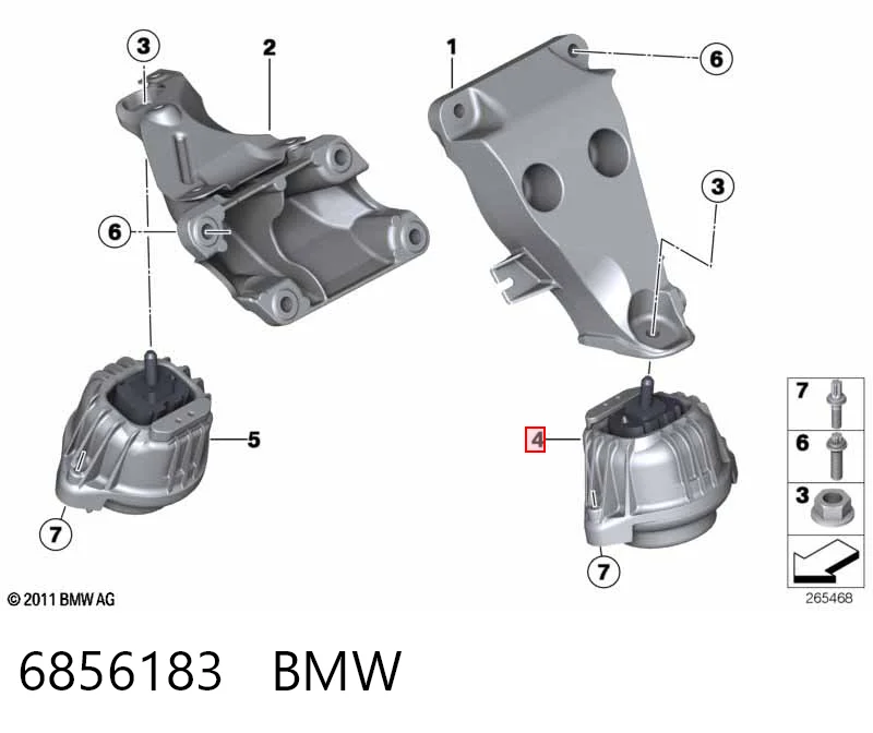 6856183 BMW Ліва опора двигуна