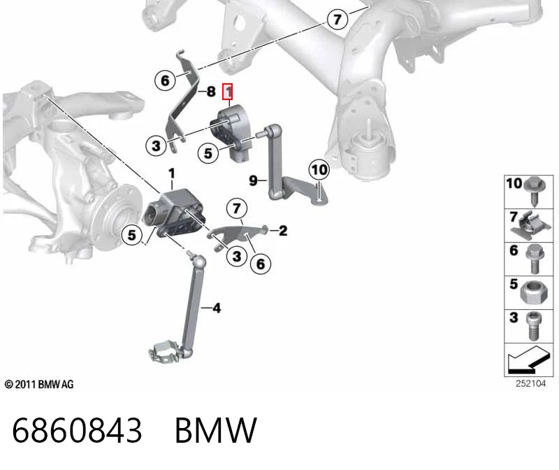 6860843 BMW Регулятор положення кузова задньої підвіски