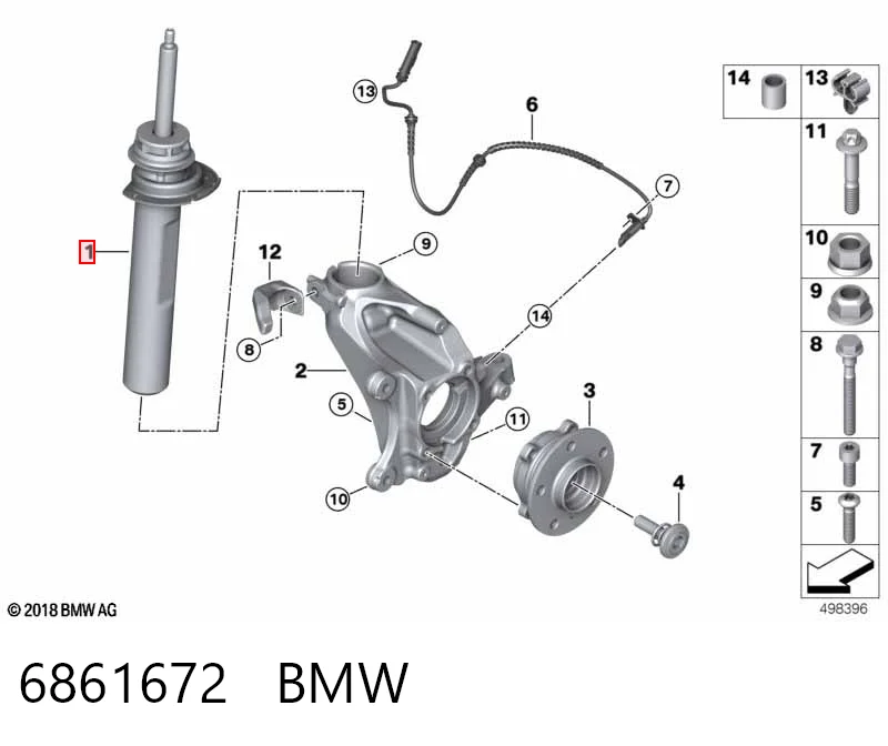 6861672 BMW Амортизатор передньої підвіски