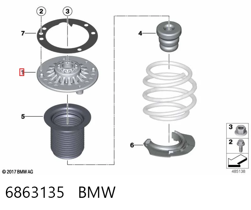 6863135 BMW Кріплення переднього амортизатора
