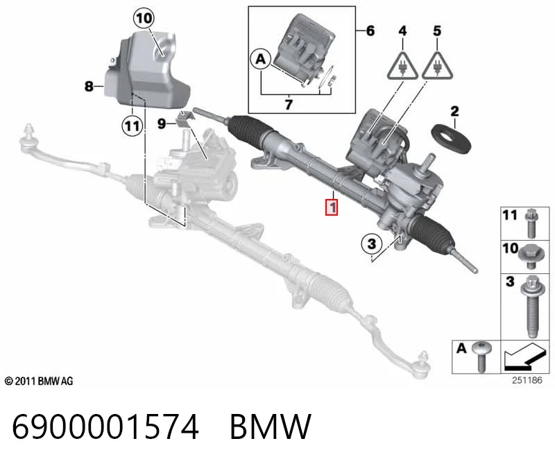 6900001574 BMW Рейковий рульовий механізм