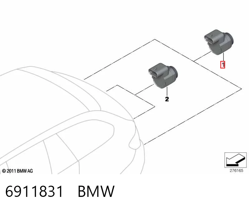6911831 BMW Датчик сигналізації парковки (парктронік), задній