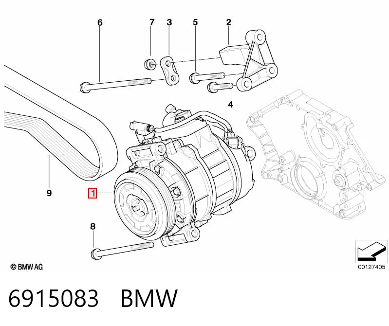 6915083 BMW Компресор холодоагенту