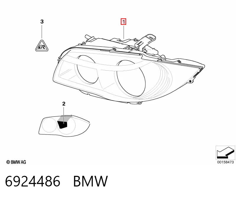 6924486 BMW Основна фара - вставка