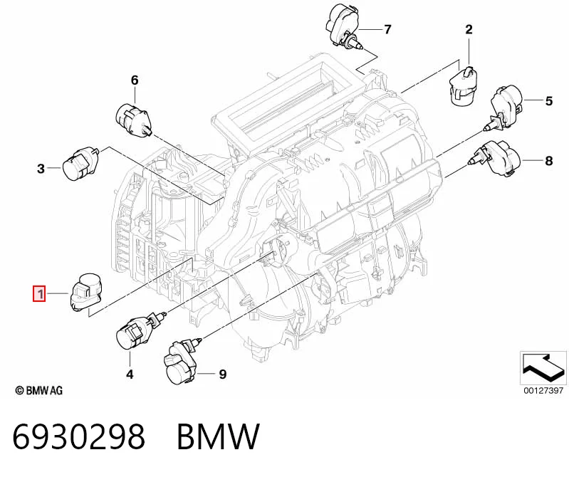 Двигун заслінки печі BMW 5 седан (E60) (2003 - 2009) ціна, від 4.28 USD
