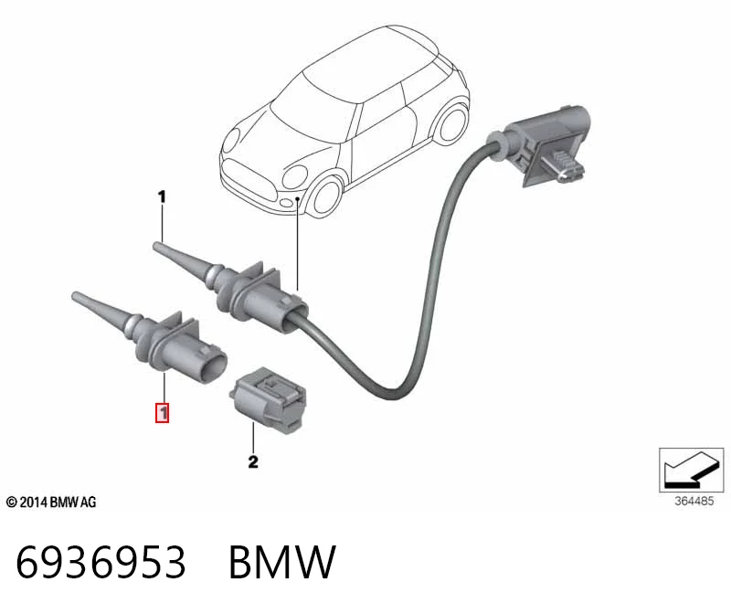 6936953 BMW Датчик температури навколишнього середовища