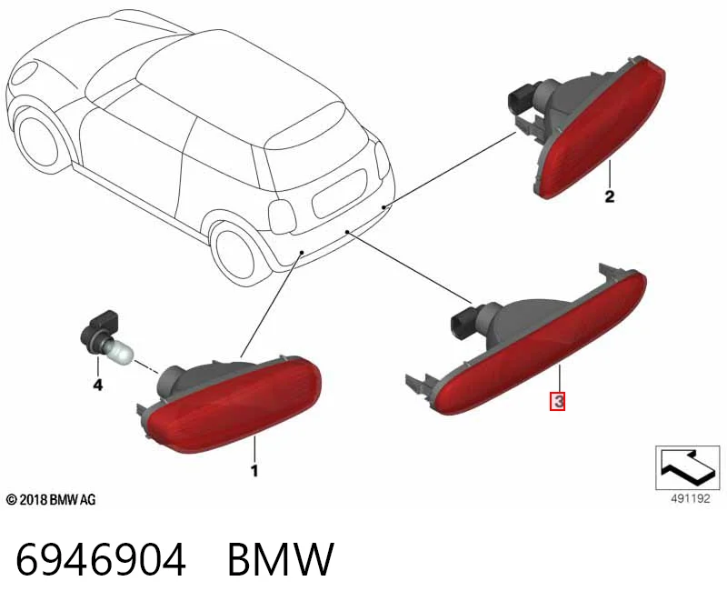 6946904 BMW Фара задня