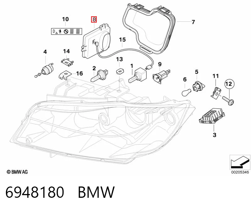 6948180 BMW Реле управління ксеноном / біксенон