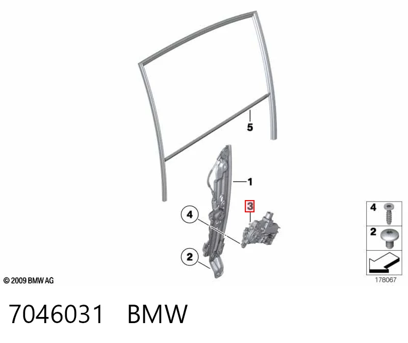 7046031 BMW Мотор склопідйомника водійських дверей