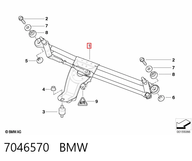 7046570 BMW Трапеція склоочисника