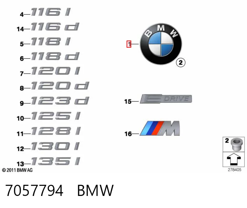 7057794 BMW Емблема кришки багажника, фірмовий значок