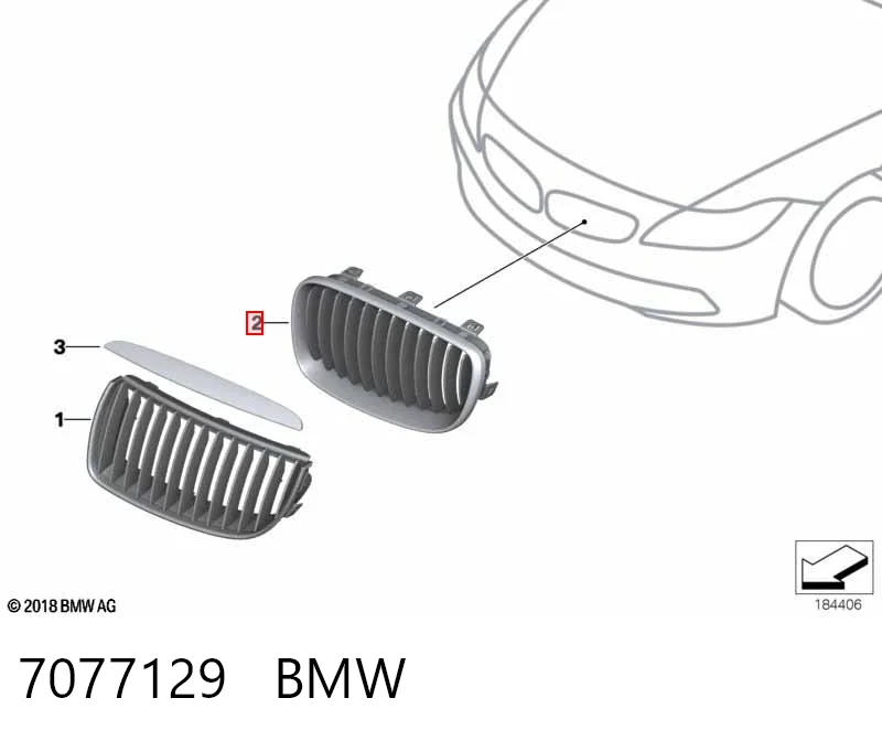 7077129 BMW Решітка радіатора ліва