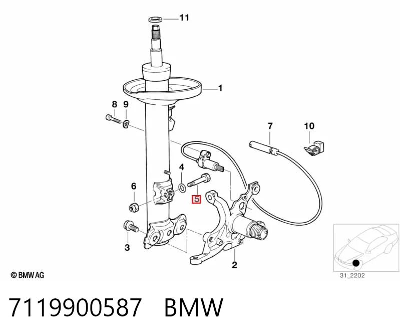 Купити 7119914149 BMW Болт кріплення амортизатора переднього