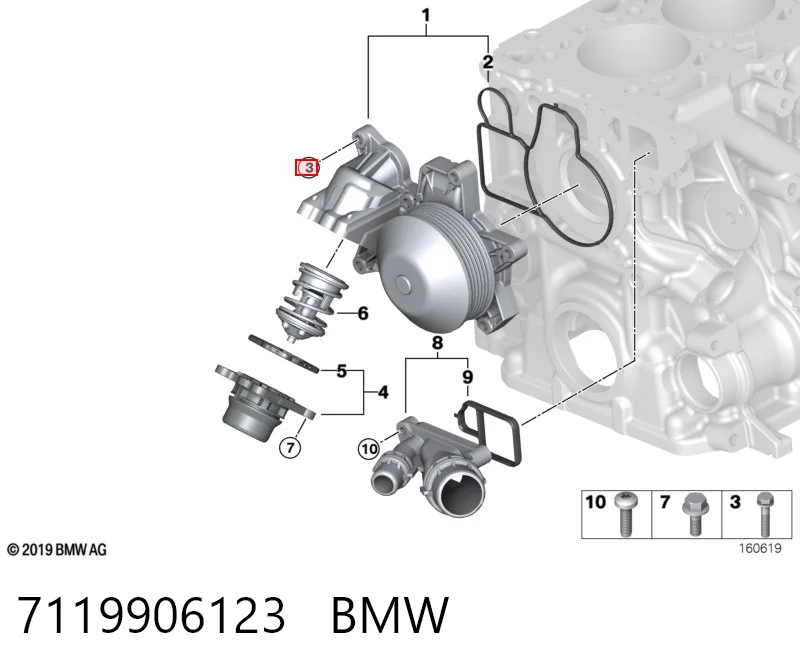 7119906123 BMW Блок циліндрів двигуна