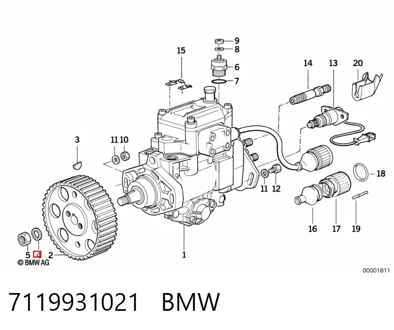 A000127012201 Mercedes Шайба форсунки верхня
