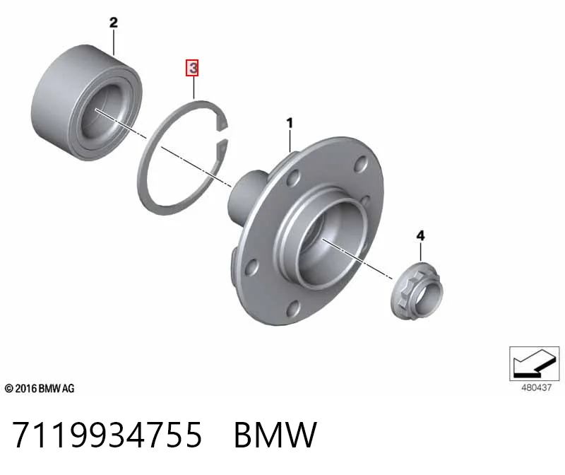 7119934755 BMW Підшипник ступиці задньої