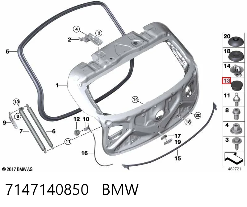 7147140850 BMW Заглушка кузова (підлоги)