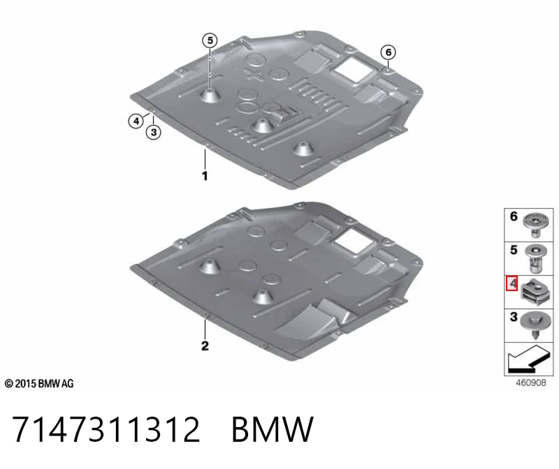 7147311312 BMW Пістон (кліп) кріплення підкрилки переднього крила