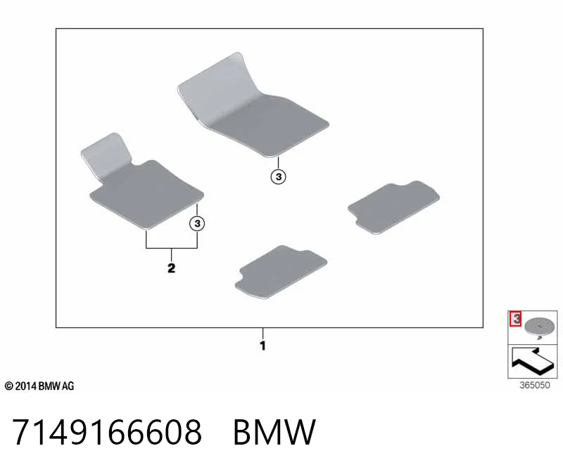 7149166608 BMW Кріплення килимків салонних, комплект