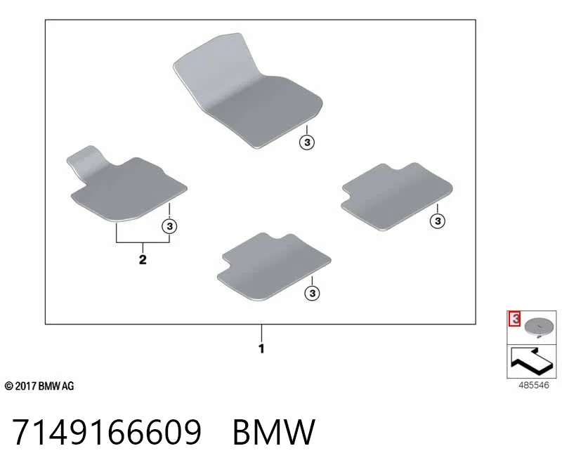 7149166609 BMW Кріплення килимків салонних, комплект