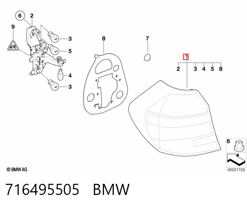 Купити Лівий стоп BMW 1  E81