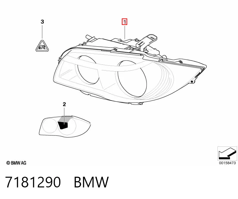 7181290 BMW Фара правая