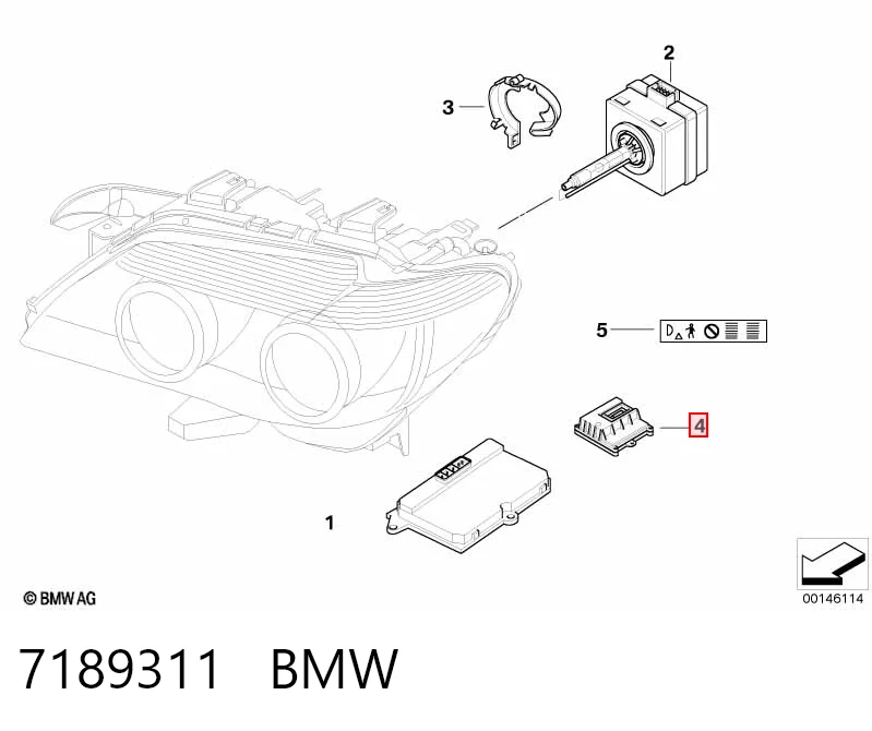 7189311 BMW Модуль керування (ЕБК) адаптивного освітлення